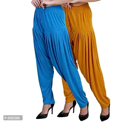 Casuals Women's Viscose Patiala Pants Combo Pack Of 2 (Multicolored)