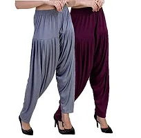 Casuals Women's Viscose Patiala Pants Combo Pack Of 2 (Multicolored)-thumb1