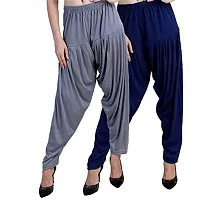 Casuals Women's Viscose Patiala Pants Combo Pack Of 2 (Multicolored)-thumb2