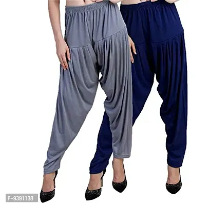 Casuals Women's Viscose Patiala Pants Combo Pack Of 2 (Multicolored)-thumb3