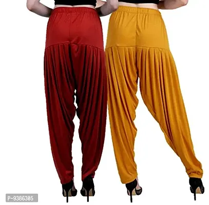 Casuals Women's Viscose Patiala Pants Combo Pack Of 2 (Multicolored)-thumb4