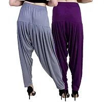 Casuals Women's Viscose Patiala Pants Combo Pack Of 2 (Multicolored)-thumb3