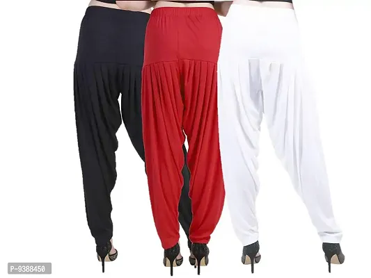 Casuals Women's Viscose Patiala/Patiyala Pants Combo Pack Of 3(MultiColoured)-thumb3