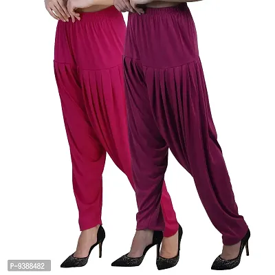 Casuals Women's Viscose Patiyala/Patiala Pants Combo Pack Of 2(Multi-Coloured)