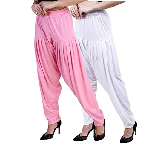 Stylish Viscose Solid Salwars For Women - Pack Of 2