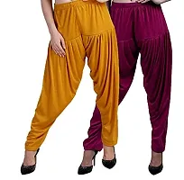 Casuals Women's Viscose Patiala Pants Combo Pack Of 2 (Multicolored)-thumb2