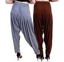 Casuals Women's Viscose Patiala Pants Combo Pack Of 2 (Multicolored)-thumb3