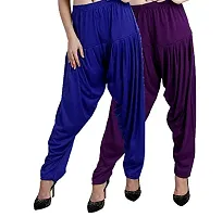 Casuals Women's Viscose Patiala Pants Combo Pack Of 2 (Multicolored)-thumb2