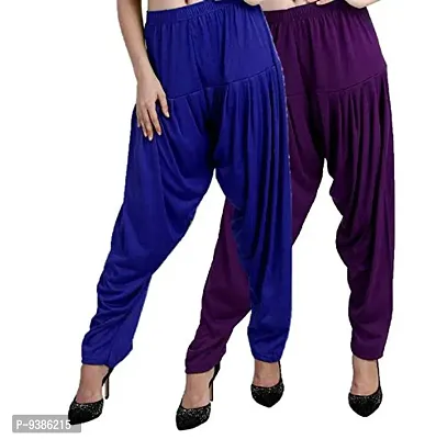 Casuals Women's Viscose Patiala Pants Combo Pack Of 2 (Multicolored)-thumb3