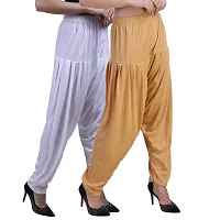 Casuals Women's Viscose Patiyala/Patiala Pants Combo Pack Of 2(Multi-Coloured)-thumb2