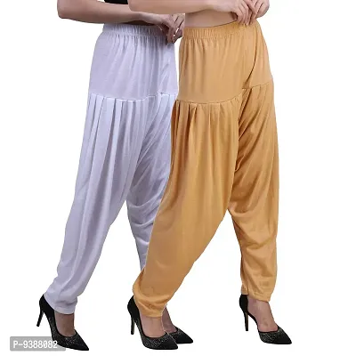 Casuals Women's Viscose Patiyala/Patiala Pants Combo Pack Of 2(Multi-Coloured)-thumb3