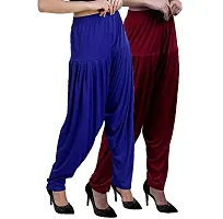 Casuals Women's Viscose Patiala Pants Combo Pack Of 2 (Multicolored)-thumb1