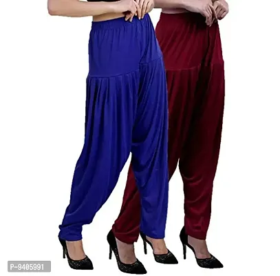 Casuals Women's Viscose Patiala Pants Combo Pack Of 2 (Multicolored)-thumb2