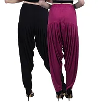 Casuals Women's Viscose Patiyala/Patiala Pants Combo 2(Black and Multi-Coloured)-thumb3