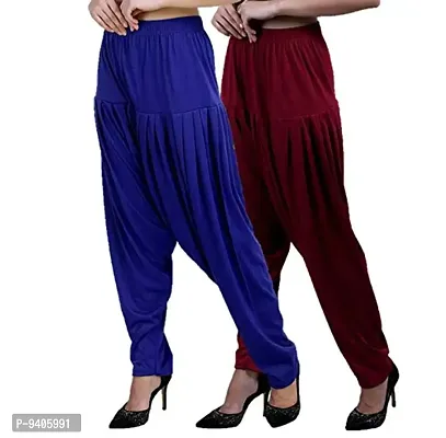 Casuals Women's Viscose Patiala Pants Combo Pack Of 2 (Multicolored)