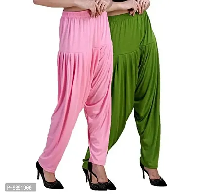 Casuals Women's Viscose Patiala Pants Combo Pack Of 2(Multicolored)-thumb2