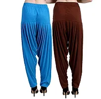 Casuals Women's Viscose Patiala Pants Combo Pack Of 2 (Cyan and Purple ; L)-thumb3