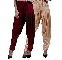 Casuals Women's Viscose Patiala Pants Combo Pack Of 2 (Multicolored)-thumb2