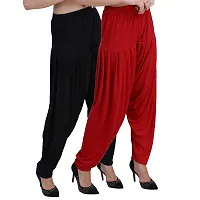 Casuals Women's Viscose Patiyala/Patiala Pants Combo 2(Black and Multi-Coloured)-thumb2