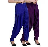 Casuals Women's Viscose Patiala Pants Combo Pack Of 2 (Multicolored)-thumb1