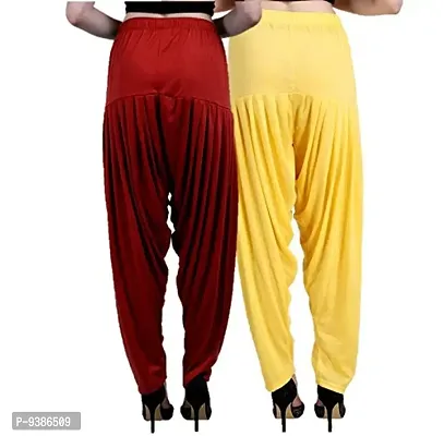 Casuals Women's Viscose Patiala Pants Combo Pack Of 2 (RedMaroon and Yellow ; 3XL)-thumb4