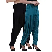 Casuals Women's Viscose Patiyala/Patiala Pants Combo 2(Black and Multi-Coloured)-thumb2