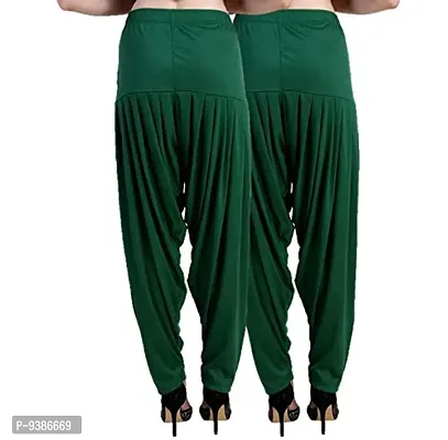 Casuals Women's Viscose Patiala Pants Combo Pack Of 2 (DarkGreen and Pakistan Green ; XL)-thumb4