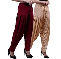 Casuals Women's Viscose Patiala Pants Combo Pack Of 2 (Multicolored)-thumb1