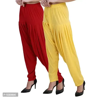 Casuals Women's Viscose Patiyala/Patiala Pants Combo Pack Of 2(Multi-Coloured)