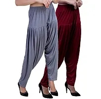 Casuals Women's Viscose Patiala Pants Combo Pack Of 2 (Multicolored)-thumb1