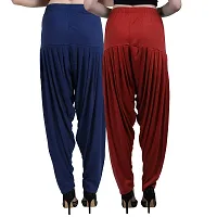 Casuals Women's Viscose Patiyala/Patiala Pants Combo 2 (Navy Blue and Multi-Coloured)-thumb2
