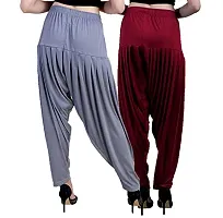 Casuals Women's Viscose Patiala Pants Combo Pack Of 2 (Multicolored)-thumb3