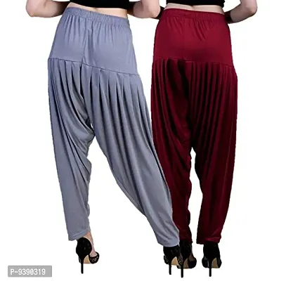 Casuals Women's Viscose Patiala Pants Combo Pack Of 2 (Multicolored)-thumb4