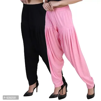 Casuals Women's Viscose Patiyala/Patiala Pants Combo Pack Of 2(Multi-Coloured)