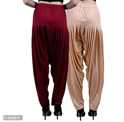 Casuals Women's Viscose Patiala Pants Combo Pack Of 2 (Multicolored)-thumb4