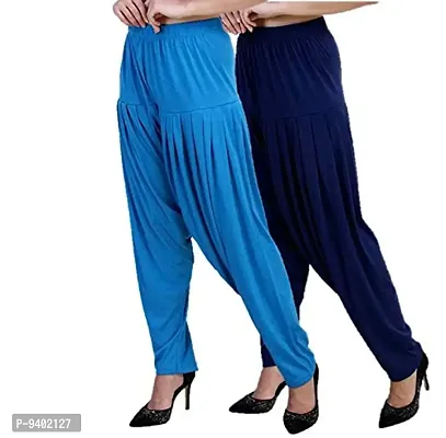 Casuals Women's Viscose Patiala Pants Combo Pack Of 2 (Multicolored)