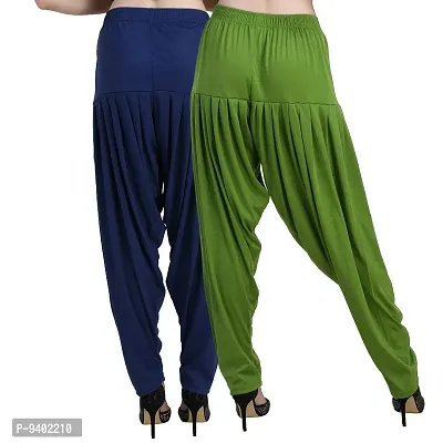Casuals Women's Viscose Patiyala/Patiala Pants Combo 2(Navy Blue and Pista Green; XX-Large)-thumb3