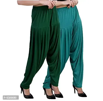 Casuals Women's Viscose Patiala Pants Combo Pack Of 2 (Multicolored)-thumb2