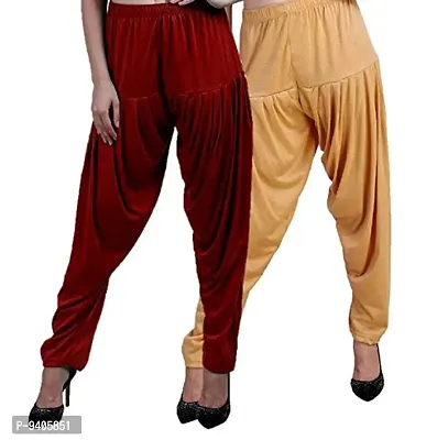 Casuals Women's Viscose Patiala Pants Combo Pack Of 2(Multicolored)-thumb3