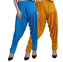 Casuals Women's Viscose Patiala Pants Combo Pack Of 2 (Multicolored)-thumb2