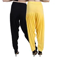 Casuals Women's Viscose Patiyala/Patiala Pants Combo Pack Of 2(Black and Yellow; XXX-Large)-thumb3