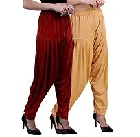 Casuals Women's Viscose Patiala Pants Combo Pack Of 2(Multicolored)-thumb1