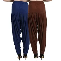 Casuals Women's Viscose Patiyala/Patiala Pants Combo 2(Navy Blue and Coffy Brown; XX-Large)-thumb2