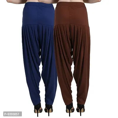 Casuals Women's Viscose Patiyala/Patiala Pants Combo 2(Navy Blue and Coffy Brown; XX-Large)-thumb3