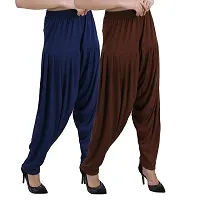 Casuals Women's Viscose Patiyala/Patiala Pants Combo 2(Navy Blue and Coffy Brown; XX-Large)-thumb1