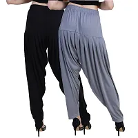 Casuals Women's Viscose Patiyala/Patiala Pants Combo 2(Black and Steel Grey; X-Large)-thumb3