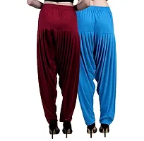 Casuals Women's Viscose Patiala Pants Combo Pack Of 2 (Multicolored)-thumb3