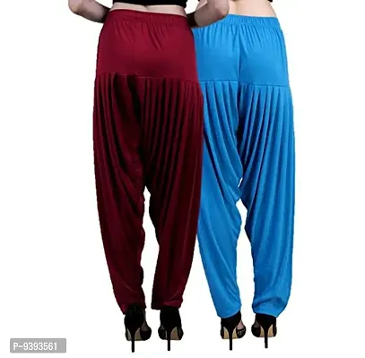 Casuals Women's Viscose Patiala Pants Combo Pack Of 2 (Multicolored)-thumb4