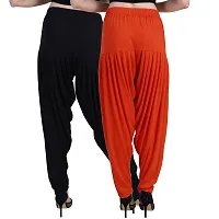 Casuals Women's Viscose Patiyala/Patiala Pants Combo 2(Black and Multi-Coloured)-thumb3