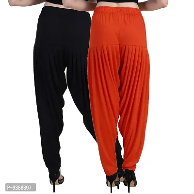 Casuals Women's Viscose Patiyala/Patiala Pants Combo 2(Black and Multi-Coloured)-thumb4